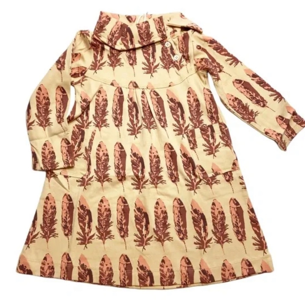 Kate Quinn Feather Print Cowlneck Dress